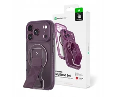 Dėklas AmazingThing Titan Pro objektyvo laikiklio rinkinys iPhone 18 Pro Max su magnetiniu laikikliu ir stovu, suderinamas su MagSafe – Violetinė