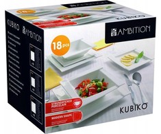 Vakarienės rinkinys 6 asmenims Kubiko 18 dalių AMBITION