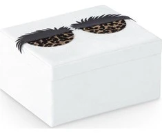 AmeliaHome PAPUOŠALŲ DĖŽUTĖ/AH/LASHES/Baltas/19X12