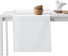 AmeliaHome Baltos spalvos staltiesė EMPIRE 40 x 300 cm