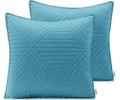 AmeliaHome Dekoratyvinis pagalvės užvalkalas 45 × 45 cm, mėlynos ir sidabrinės spalvos AH
