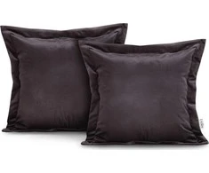AmeliaHome Pagalvių užvalkalai aksominiai 45×45 tamsiai rudi