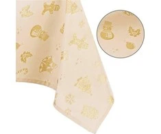 AmeliaHome TCLOTH/AH/CHRISTMASSTORY/HMD/GOLD/140X300
