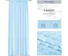 Rožinė užuolaida su kutais Lunare AmeliaHome 140 × 250 cm, vaikiškai mėlyna