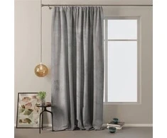 Naktinė užuolaida AmeliaHome VELVET 140X270 cm, 1 vnt., juosta/kabliukai, spalva: sidabrinė