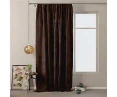 Naktinė užuolaida AmeliaHome VELVET 140X270 cm, 1 vnt., juosta/kabliukai, spalva: tamsiai ruda