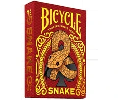 Bicycle Snake žaidimo kortos – kolekcinė raudona/auksinė kaladė pokeriui