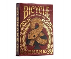Bicycle Snake žaidimo kortos – kolekcinė raudona/auksinė kaladė pokeriui