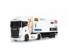Amewi Mini-Scania 730 S su dėžiniu priekabu 1:64 RTR balta (22784)