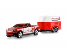 Amewi Amewi RC Pickup Die Cast mit Pferdeanhänger 1:64 RTR raudona