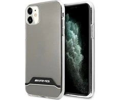 Mercedes Benz Apple iPhone 11 Mercedes AMG dėklas Electroplate Juodas&amp;Baltas (AMHCN61TCBW) skaidrus