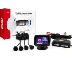 Parkavimo pagalbos sistema LED-GRAF, 4 juodi jutikliai GOLD 18 mm AMIO-01578