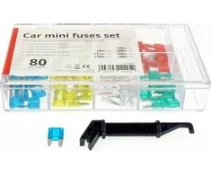 Mini peiliukų automobilinių saugiklių rinkinys, 80 vnt., mišinys amio-02225