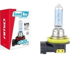 Halogeninė lemputė H11 12V 55W „Lumitec Super Baltas“ +120% amio-02139