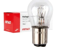 Halogeninės lemputės P21/4W 12V BAZ15D 10 vnt. amio-03369