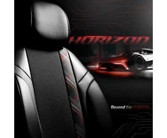 Amio Universalūs sėdynių užvalkalai OTOM, HORIZON - juoda / raudona