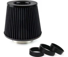 Kūginis oro filtras automobiliui, universalus, juodas, su 3 adapteriais, AMIO-02546