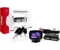 Parkavimo pagalbos sistema LED-GRAF, 4 balti jutikliai 22 mm AMIO-01563