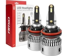 LED žibintų lemputės K3 Series H8 H9 H11 H16 12V 6000K canbus AMIO-03686