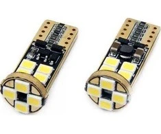 LED lemputės Canbus 12SMD 2835 T10E W5W baltos 12V 24V amio-01636