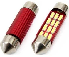 Amio Lemputė LED canbus 12smd 4014 festoon 36mm baltas 12v/24v