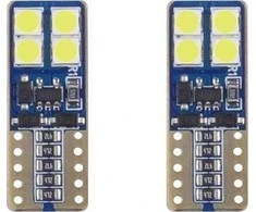 LED lemputės Canbus 8SMD 2835 T10E W5W baltos 12V 24V amio-01635