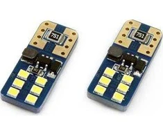 Żarówki led canbus 12smd ultrabright 2016 t10e w5w baltas 12v 24v amio-01638