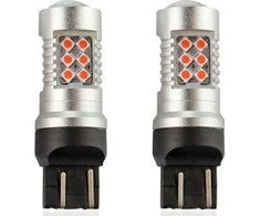 LED lemputės Canbus 24SMD T20 WR21/5W raudonos 12V 24V amio-02581