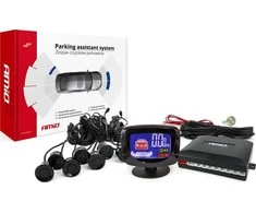 Parkavimo pagalbos sistema LED-GRAF, 8 juodi jutikliai 22 mm AMIO-01559