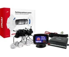 Parkavimo jutiklių rinkinys LED-GRAF, 8 sidabro spalvos jutikliai 22 mm AMIO-01597