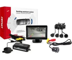 Amio Parkavimo pagalbos sistema TFT01 4,3" su HD-307-IR LED kamera, 4 juodi jutikliai GOLD 18 mm