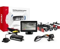 Amio Parkavimo pagalbos sistema TFT01 4,3" su HD 315 LED kamera, 4 juodi jutikliai 16,5 mm, vidinis montavimas