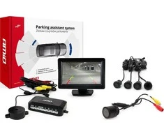 Amio Parkavimo pagalbos sistema TFT01 4,3" su HD 315 LED kamera, 4 juodi jutikliai GOLD 18 mm