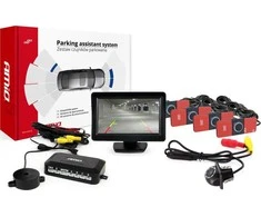 Amio Parkavimo pagalbos sistema TFT01 4,3" su HD-305 LED kamera, 4 juodi jutikliai 28 mm, vidinis montavimas