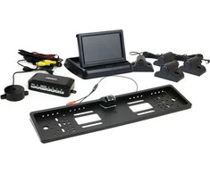 Amio Parkavimo pagalbos sistema TFT02 4,3" su HD-402-LED kamera, 4 juodi jutikliai, sunkvežimiams