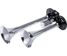 Dvigubas garso signalas – 150 dB, chromuotas, 12-24V, AMIO-03617