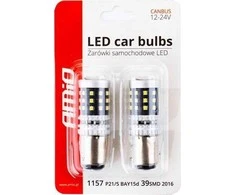 Amio LED lemputės su lęšiu CANBUS 12-24v P21/5w BAY15d