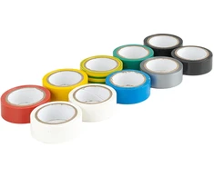 Spalvotos izoliacinės juostos, 10 vnt. rinkinys, 18 mm x 5,5 m x 0,13 mm, amio-04846