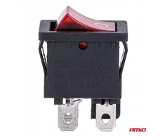 Rotorinis jungiklis su raudonu apšvietimu 6a 250v amio-04439