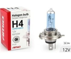 Halogeninė lemputė H4 12V 60/55W UV filtras (E8) itin balta amio-01269