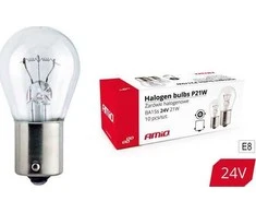 Halogeninės lemputės P21W BA15S 24V 10 vnt. (E8) amio-01006