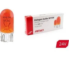 Amio Halogeninė lemputė WY5W T10 5W W2.1x9.5d AMBER 24V