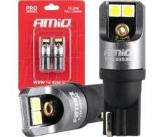 „Full pro“ LED lemputės T10 W5W 4x3030 SMD baltos 12 V 24 V amio-03580