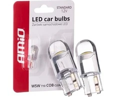 Amio LED lemputės standartinis t10 w5w burbinės ŽPV 12v skaidrus baltas