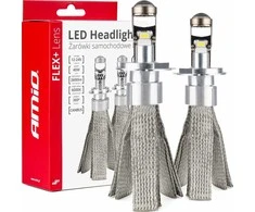 LED žibintų lemputės FLEX+ series H4 lens 12V 24V 6000K Canbus, 2 vnt. AMIO-03658