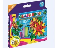 MFP Vitražinių dažų rinkinys GD10P10, Amos, 10 spalvų po 10,5ml