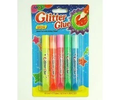 Klijų su blizučiais rinkinys NEON GNE10B5, Amos, 5 neoninės spalvos po 10,5ml