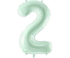 PartyDeco Folinis balionas skaičius 2, žalsvas 72cm