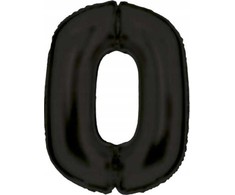 AMSCAN folijos balionas numeris 0 satino juodas 86cm N34 supakuotas 9917302