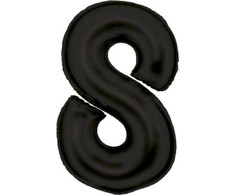 AMSCAN folijos balionas numeris 8 satino juodas 86cm N34 supakuotas 9917310